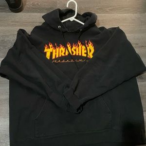 men’s baggy thrasher hoodie size XL black